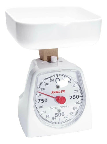 Báscula Mecánica Gramera Capacidad 1 kg Color Blanco