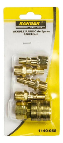 Kit De Acople Rapido X 5 Piezas En Bronce Profesional
