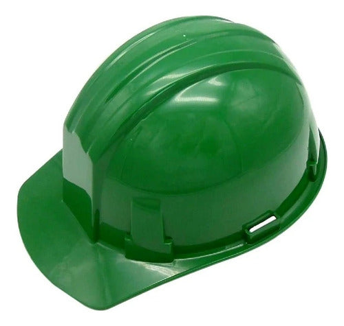 Casco De Seguridad Verde Cierre Ratchet Con Barbuquejo