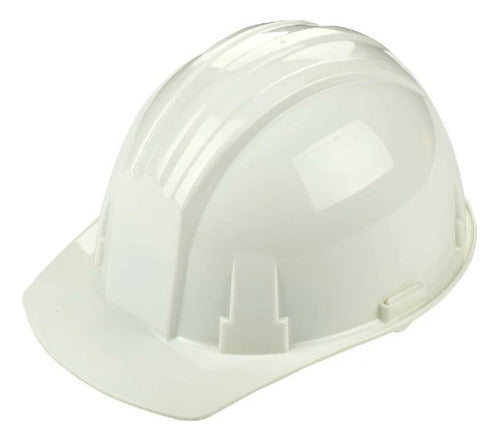 Casco De Seguridad Blanco Cierre Ratchet Con Barbuquejo