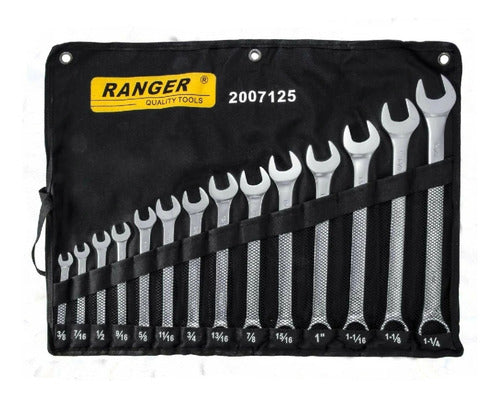 Juego De Llaves Mixtas Combinadas Con 14 Pcs De 3/8 A 1-1/4
