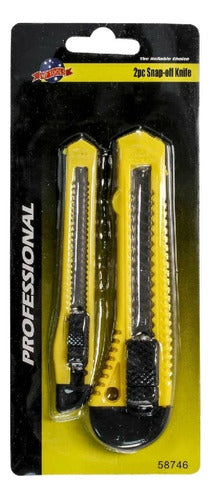 Bisturi Cuchilla Cartonero Retractil Profesional Con 2 Uni