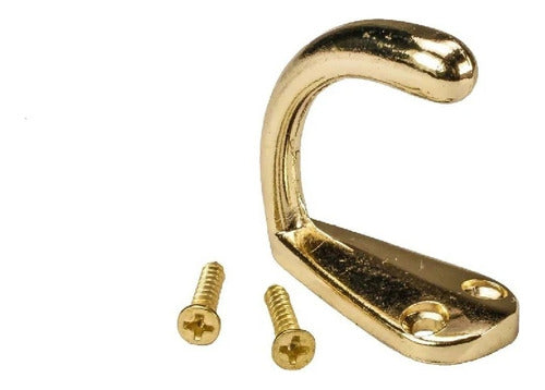 Gancho De Pared Con Perchero Doble Metálico Dorado 1-1/2?