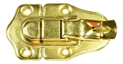 Cierre Metálico Sueco Con Chapa Para Cofre Zincado Dorado