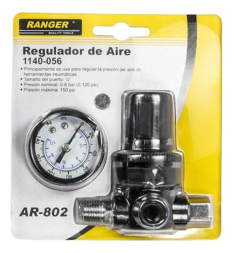 Regulador De Aire O Manometro Cuerda 1/4 Bar Y Psi