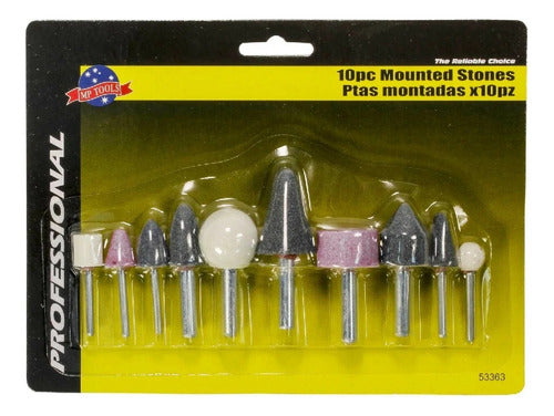 Juego De 10 Puntas Piedras Montadas Uso General Esmeril