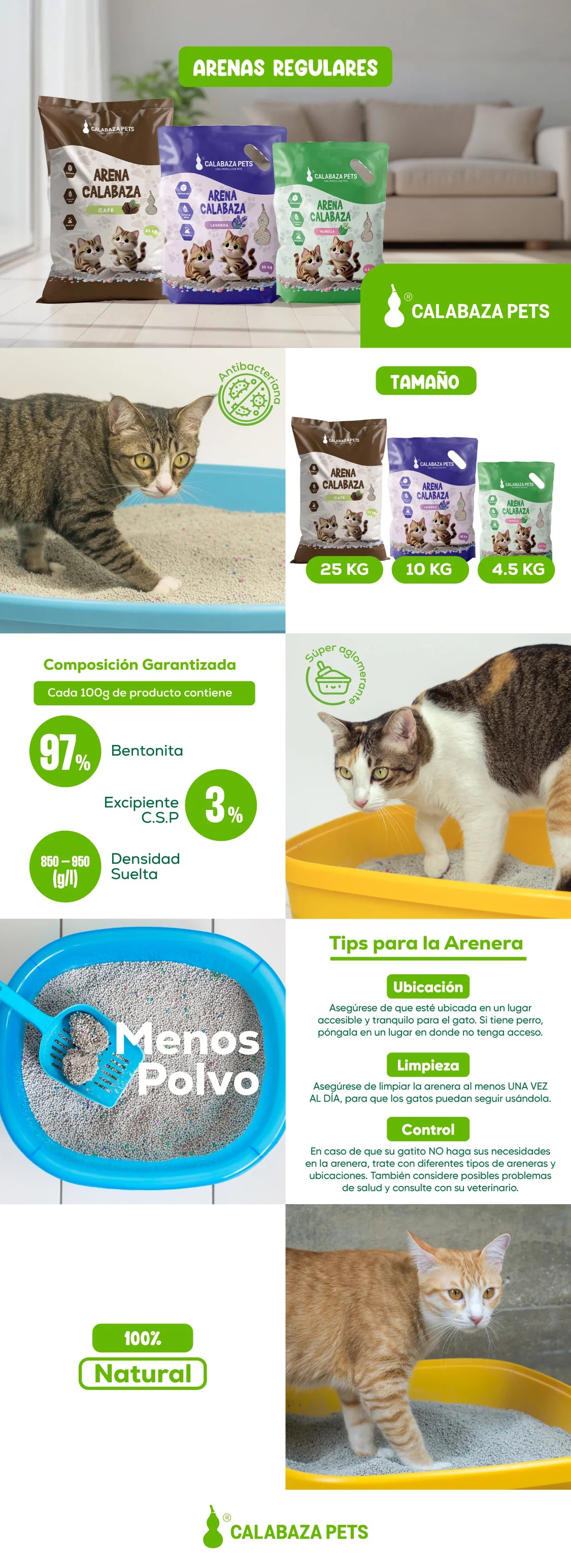Arena Calabaza para Gato 25 Kg
