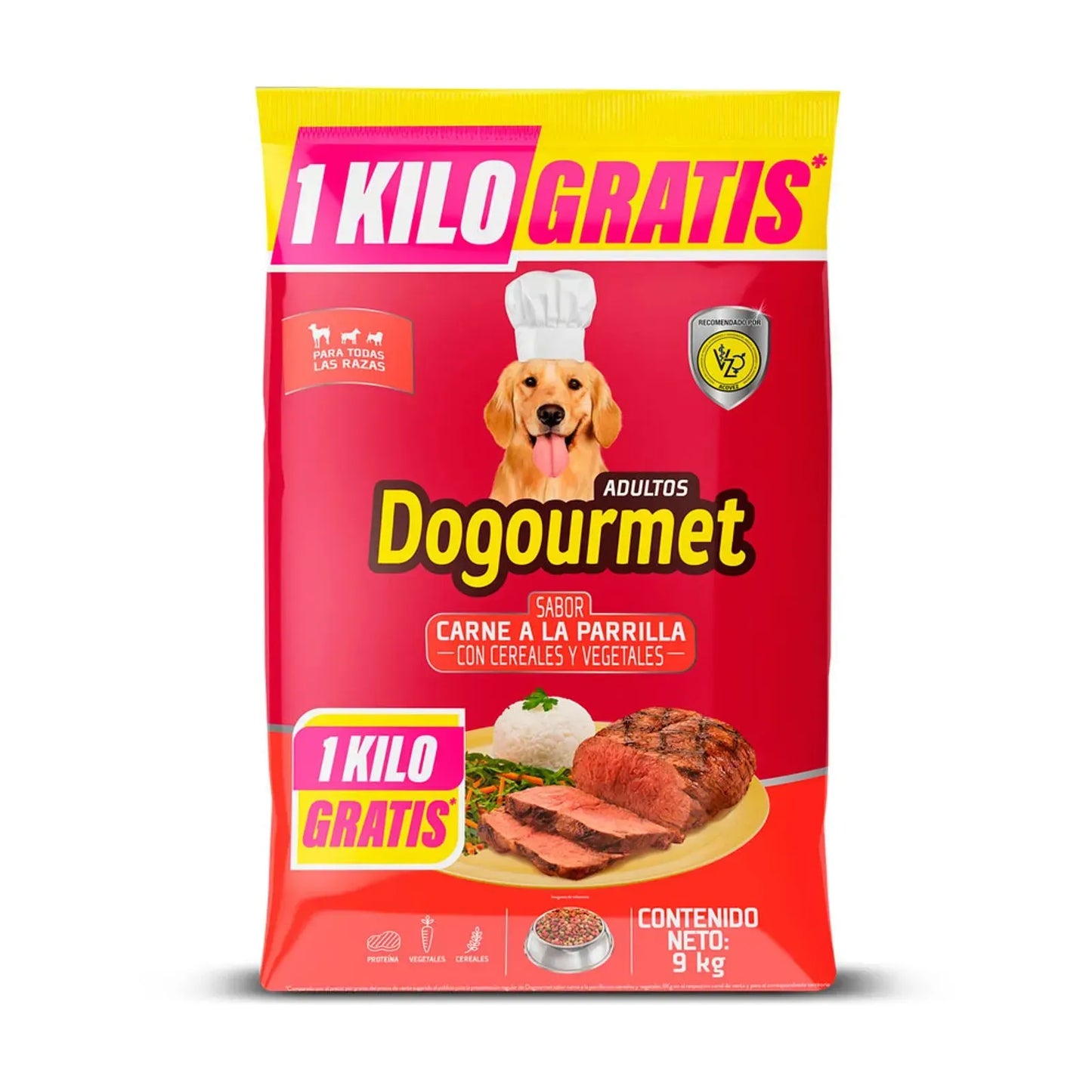 Alimento Dogourmet Carne Parrilla 9Kg + Regalo Sorpresa