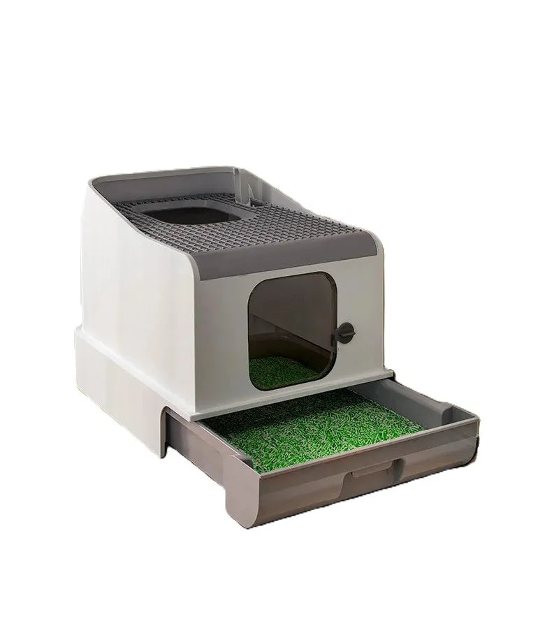 Arenero Para Gatos Con Dos Entradas y Cajonera