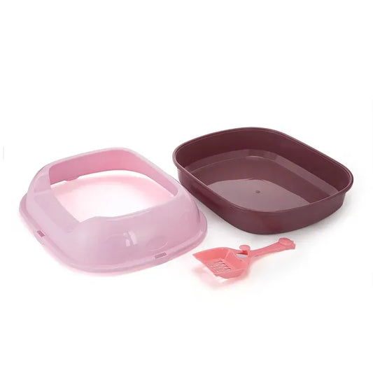 Arenera Para Gatos Semicerrada Rosada