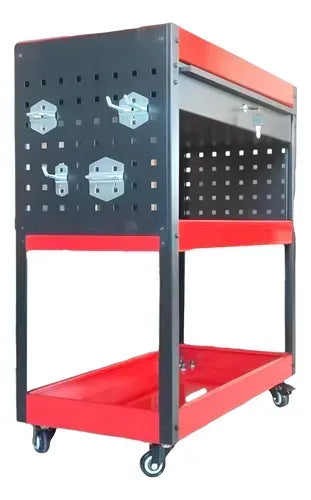 Carro Portaherramientas 3 Bandejas Cajón Con Llave Taller