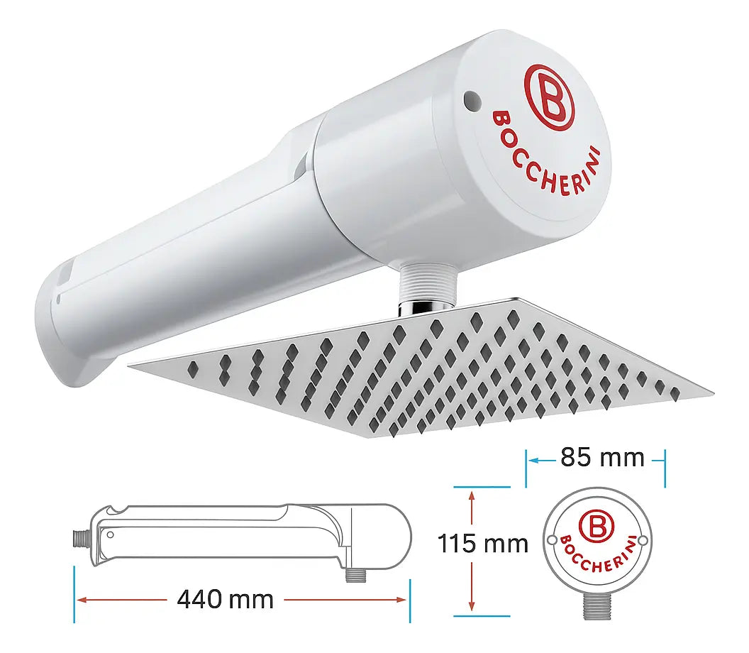Ducha Eléctrica Lusso Automática De Lujo Marca Boccherini Blanca