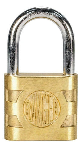 Candado De Seguridad Aleman Dorado De Laton Macizo 55mm