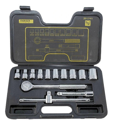 Juego 10 Pzs Y Copas En Cromo Cuadrante 1/2 Incluye Estuche