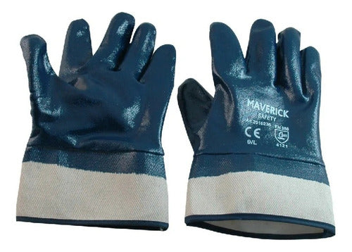 Guantes De Seguridad Nitrilo Azul Con Acabado Liso Talla L