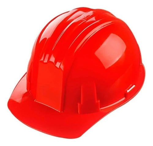 Casco De Seguridad Rojo Cierre Ratchet Con Barbuquejo