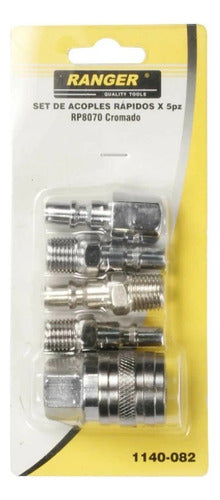 Kit De Acople Rapido X 5 Piezas Cromado Profesional