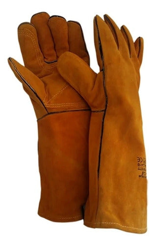 Guantes Para Soldar Reforzados En Cuero De 35cm Talla Única