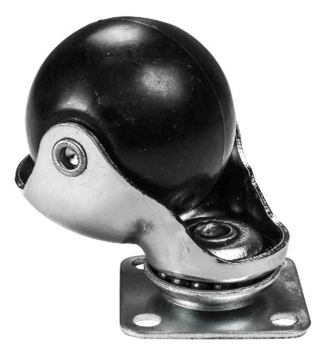 Rodachina De Bola En Caucho Con Plataforma De Acero 53mm