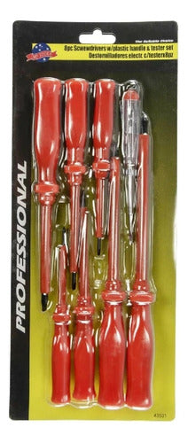 Juego Destornilladores Para electrónica x 8 Pzs Con Tester