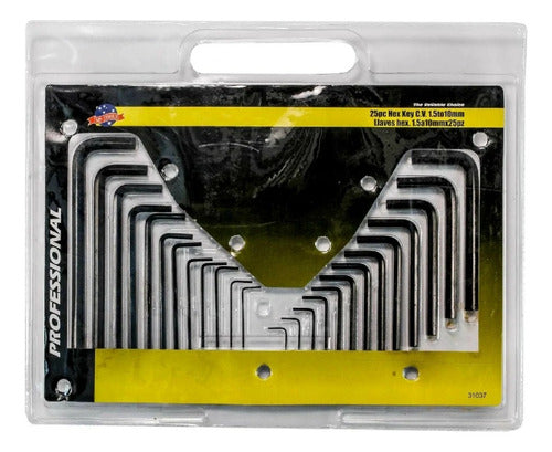 Juego Llaves Allen 25 Piezas De 1.5 -10mm