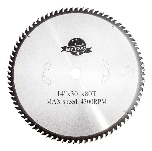 Disco Corte De Sierra En Acero Para Madera 80D 14"E 30mm