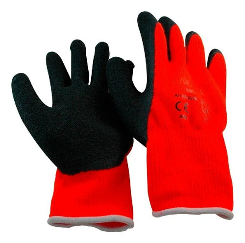 Guantes De Seguridad Naranja De Latex Acrílico Talla L