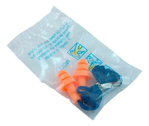 Tapa Oido Tipo Tapon Con Cordon En Silicona