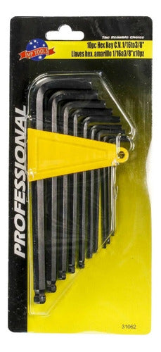 Juego De 7 Llaves Allen Hexagonal Clip Amarillo 1/8 A 3/8?
