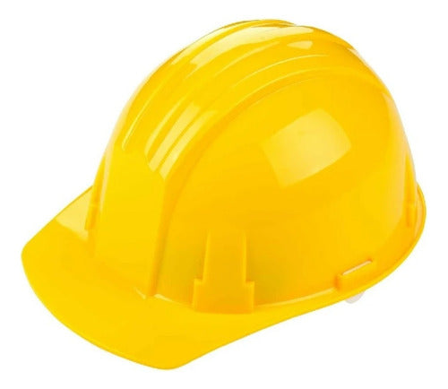 Casco De Seguridad Amarillo Cierre Ratchet Con Barbuquejo