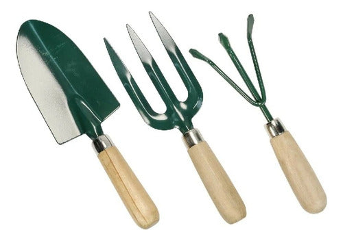 Juego De 3 Herramientas Para Jardín Mango de Madera