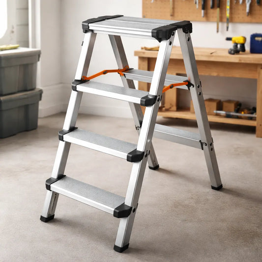 Escalera De Aluminio 4 Pasos Plegable Tijera Hogar Oficina