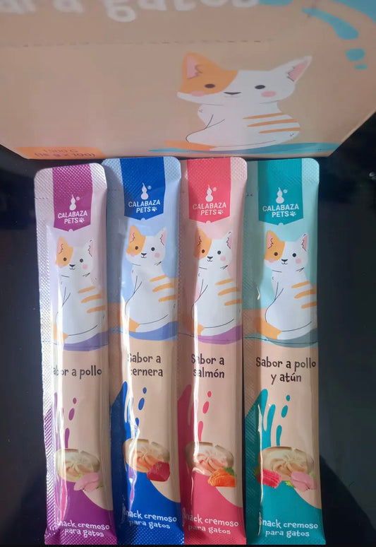 Snack Cremoso Calabaza Para Gato Sobre x 5 Unidades