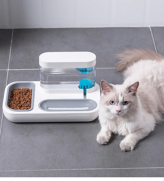 Comedero Doble AquaDuo Pet con Bebedero Automático Calabaza pets