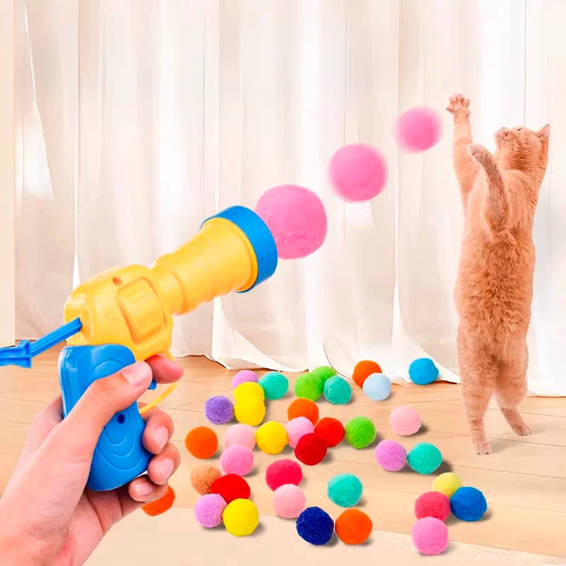 Lanza Bolitas para Gato con 100 bolitas Calabaza pets