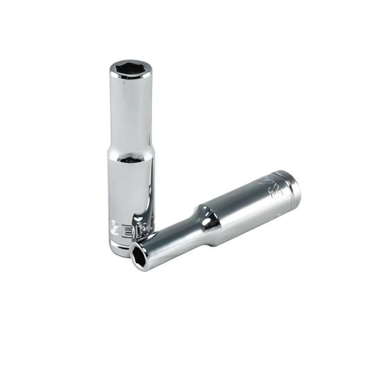 Copa Dado Cromado Larga 1/4" Cuadrante 1/4" Hexagonal