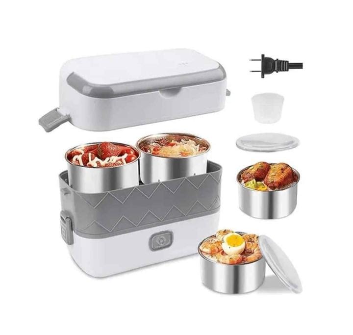 Lonchera eléctrica 4 recipientes en acero inoxidable