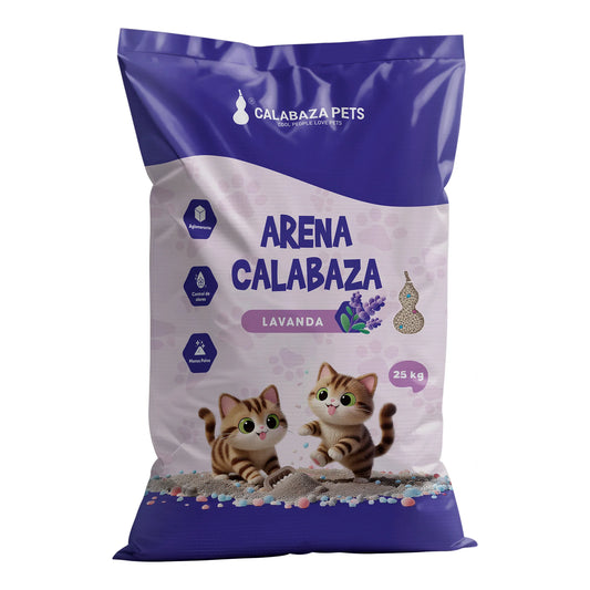 Arena Calabaza Para Gatos Lavanda 25 Kg